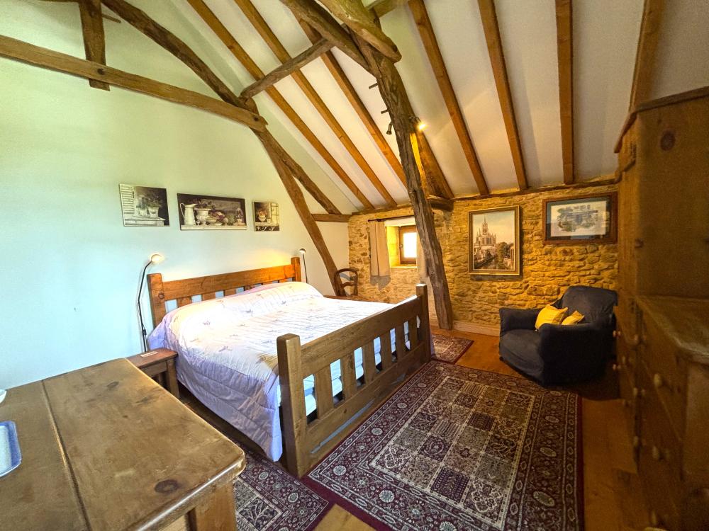 the master bedroom enjoys a superking bed 
