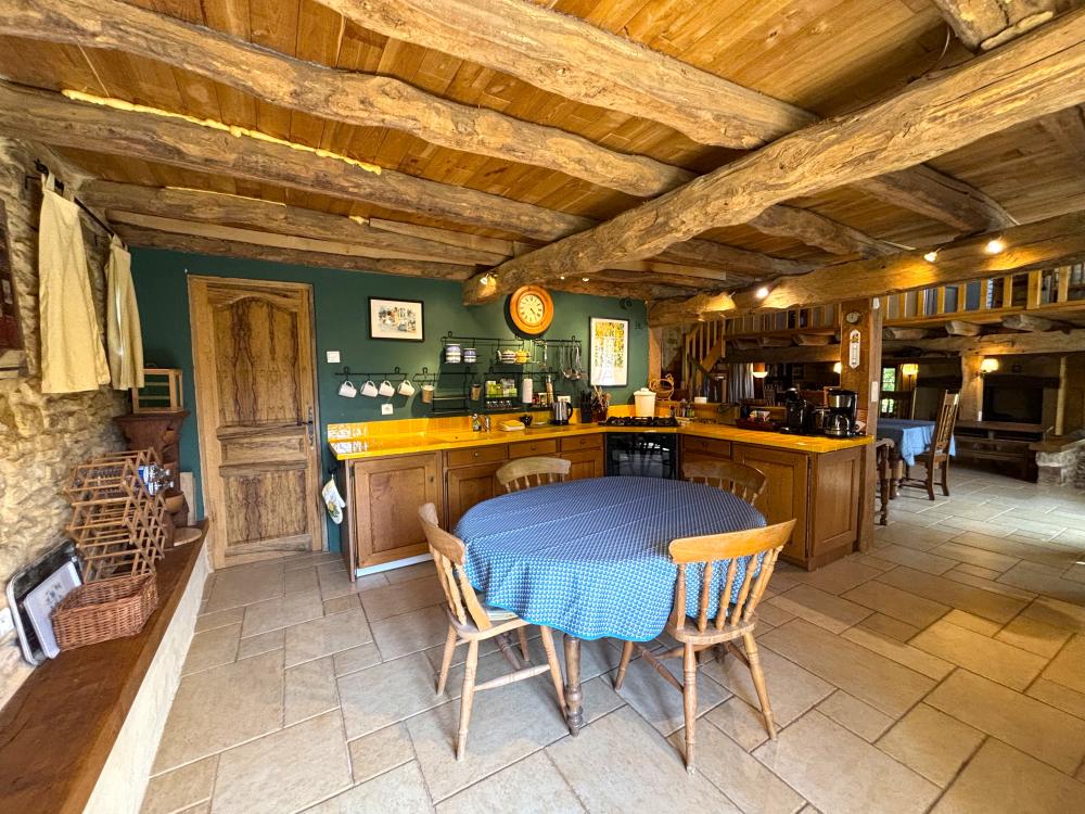 The large kitchen is very well set