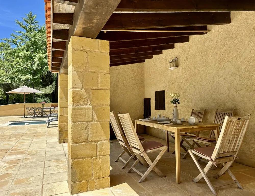 with its covered terrace