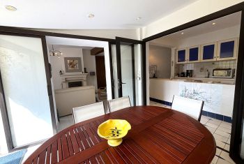 The dining area, between the kitchen and the terrace area 