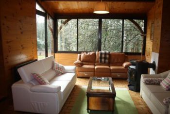 The lounge with views over the garden