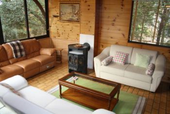 The lounge with wood burner
