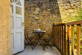 The upper terrace from the kitchen 