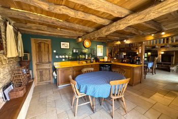 The large kitchen is very well set