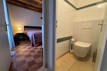 and adjacent toilet
