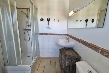 the shower room in the guest house