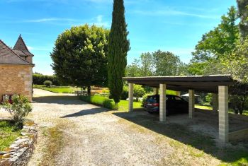 The carrport and parking area 